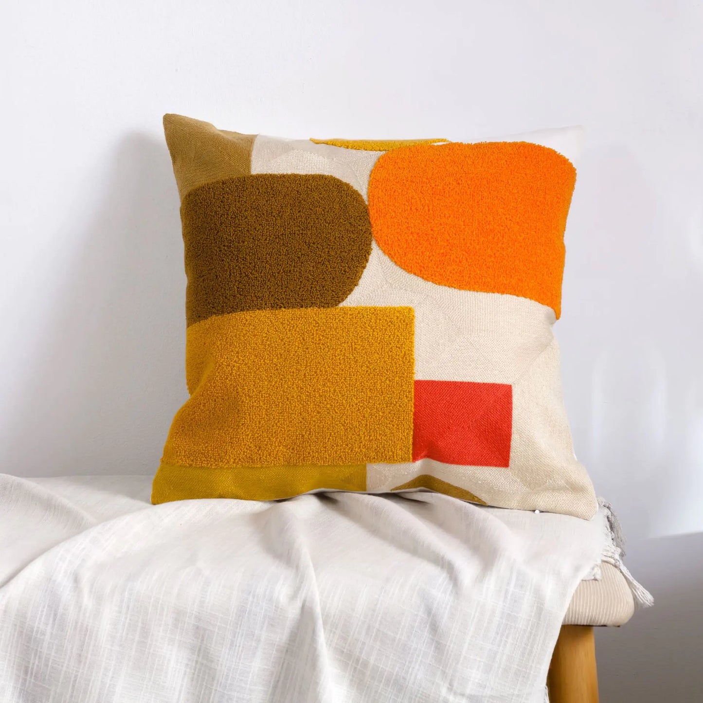HerPillow Moroccan Embroidered Throw Pillow for Home Decor