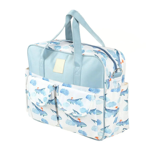 HerPillow Baby Diaper Messenger BagPortable Waterproof Shoulder Messenger Bag Large Capacity Mommy Diaper Bag for Pregnant Woman (Blue Whale) HerPillow.store