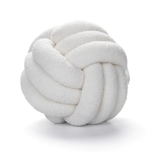 Handwoven Knotted Ball Sherpa Pillow for Home Decor