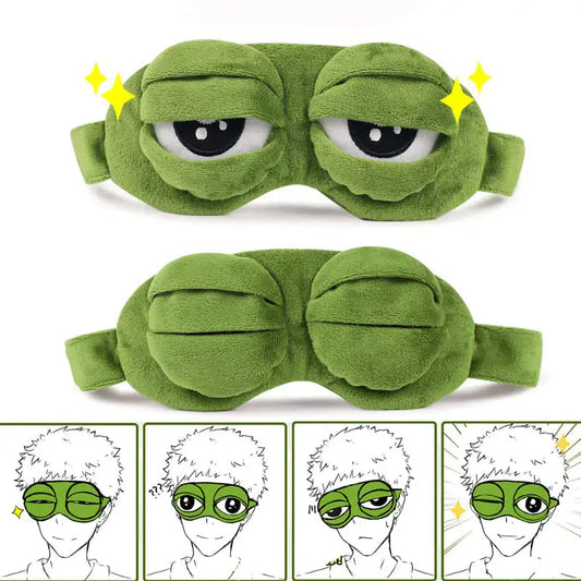 HerPillow Cute Ice Compress Sleeping Eye Mask - Sad Frog Design HerPillow.store