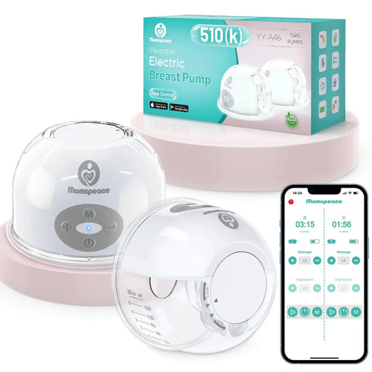 HerPillow Breast Pump Hands Free with APP for Busy Moms Momspeace Upgraded Portable Electric Breast Pumps Discreet Pumping Anywhere Anti-Backflow Safe Double Breast Pumps for Breastfeeding 24mm 2 Pack HerPillow.store