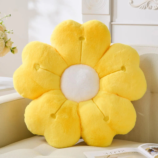 HerPillow Co. Flower Pillow Flower Throw Pillow Cute Daisy Pillow Flower Shaped Decorative Pillows Cushion 15.6 Yellow Flower Plush Throw Pillow Floor Pillows for Home Bedroom Sofa Chair Couch Decor