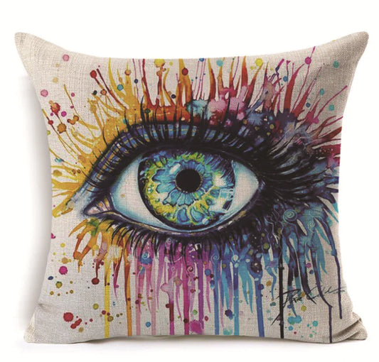 HerPillow Co. Hand-Painted Eye Pillow, Car Sofa Cushion, Linen Decor
