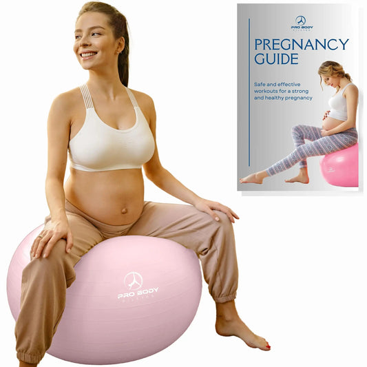HerPillow's Birthing Ball - Pregnancy Ball Exercise for Labor with Book Yoga Ball Pregnancy w/Prenatal and Postnatal Exercise Extra Thick Birth Ball Pregnancy (Rose 65 cm: 51" - 510") HerPillow.store