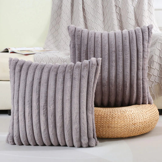HerPillow Co. Grey Striped Decorative Throw Pillow