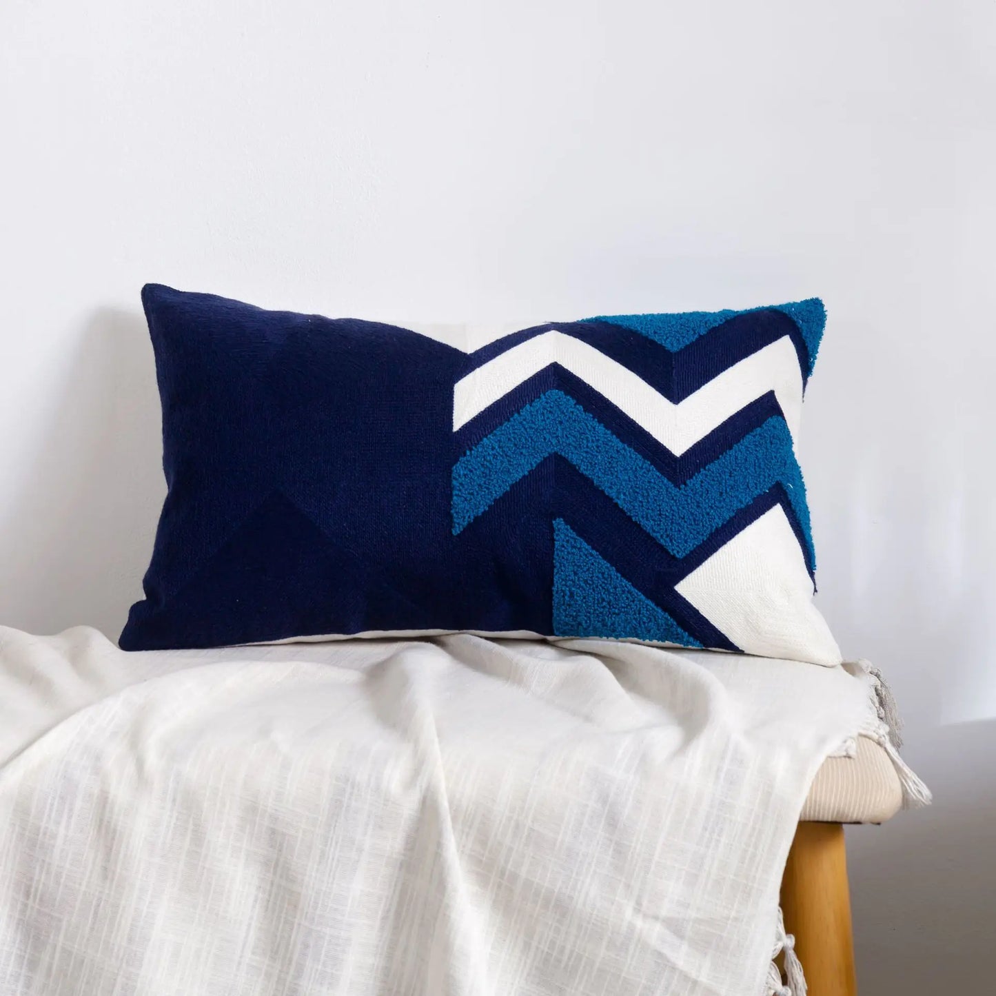 HerPillow Moroccan Embroidered Throw Pillow for Home Decor