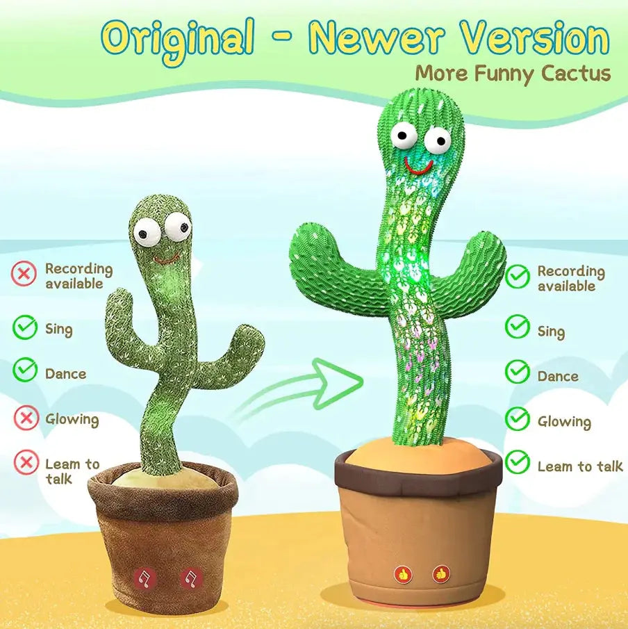 Dancing Cactus Plush Toy Doll Electronic Recording Shake With Song Funny Gift US HerPillow.store