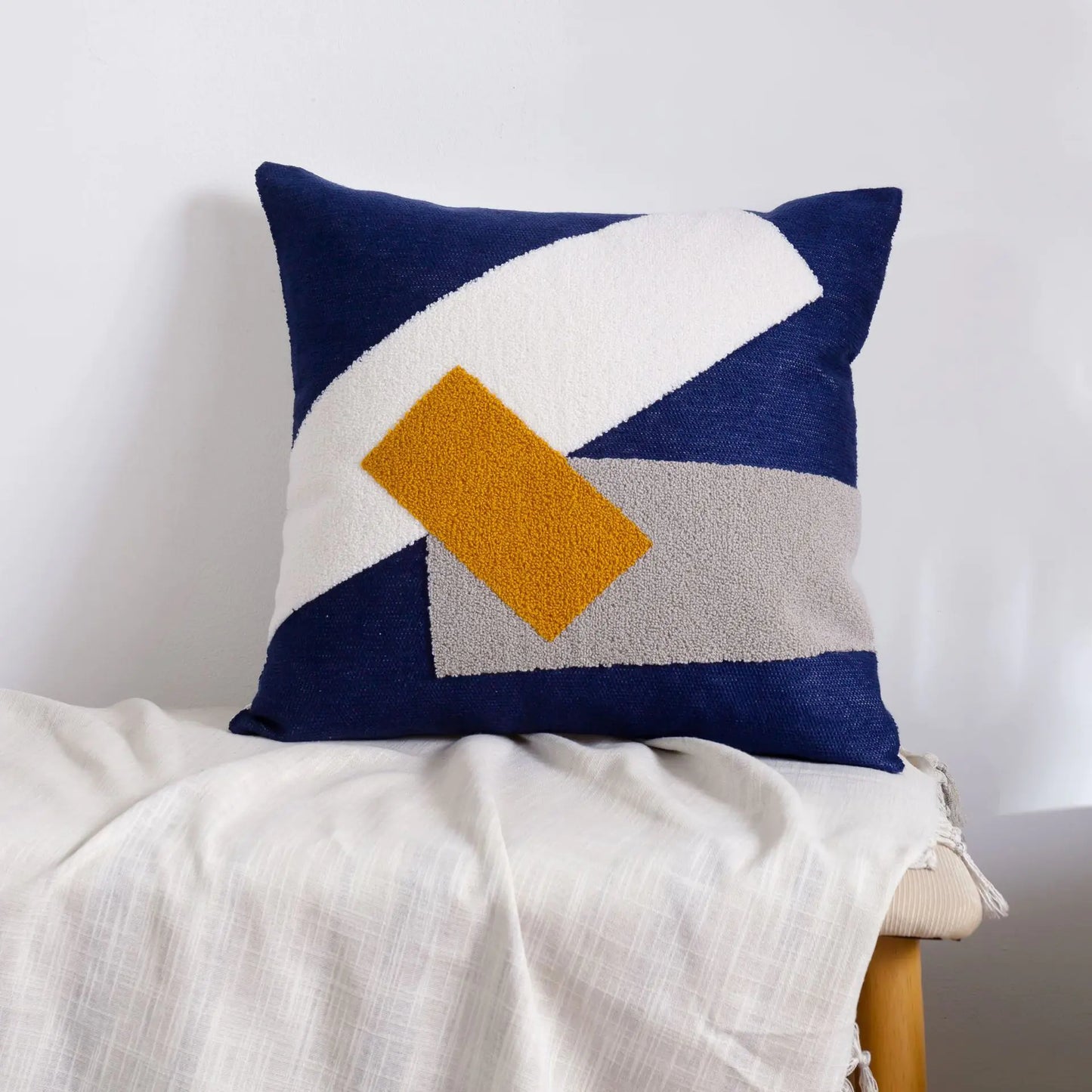 HerPillow Moroccan Embroidered Throw Pillow for Home Decor