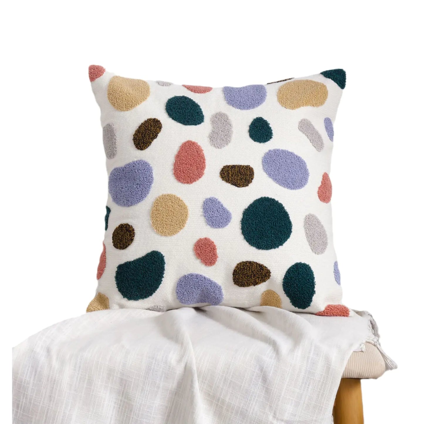 HerPillow Moroccan Embroidered Throw Pillow for Home Decor