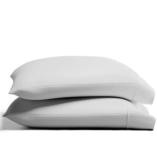 HerPillow Texas Linen Co. 100% Organic Cotton Percale Pillow Cases King Size Set of 2 - Cotton Percale Pillowcases King Cooling Pillow Cases for Sleeping Cotton Pillow Covers for King Pillows - Light Grey HerPillow.store