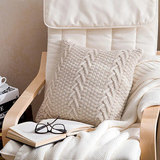 HerPillow Chunky Knit Pillow Cover for Home Decor