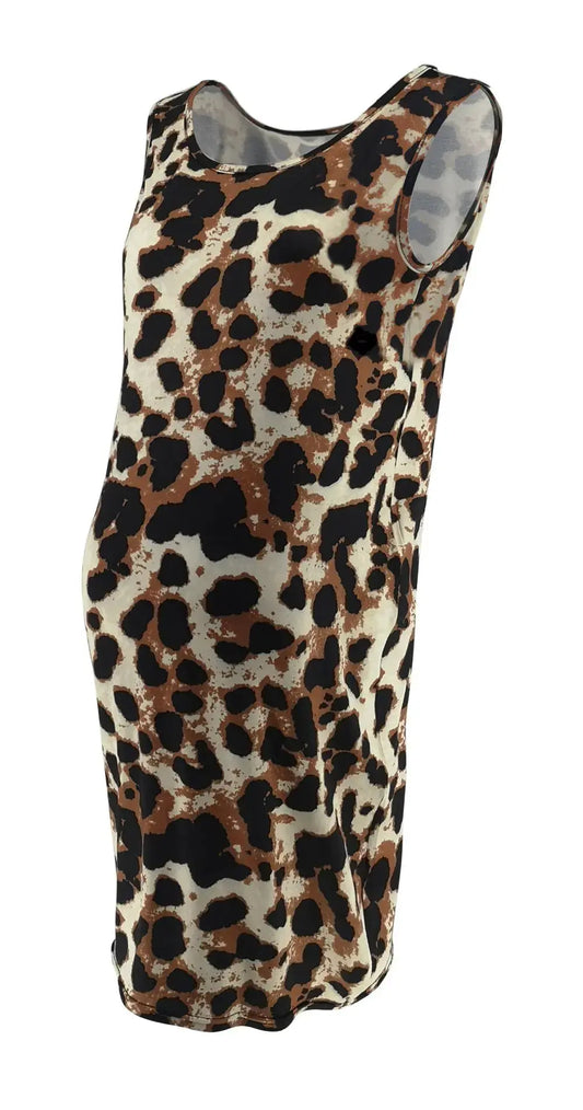 Summer Sleeveless Leopard Dress for Pregnant Women HerPillow.store