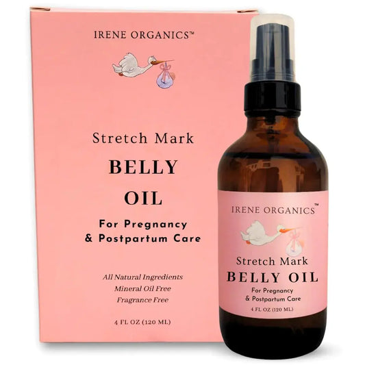 HerPillow Irene Organics Organic Belly Oil for Pregnancy Stretch Mark Prevention and Treatment Award Winning Anti Stretch Mark Tummy Oil For Pregnancy and Postpartum - Hydrating Bump Oil (Belly Oil) HerPillow.store
