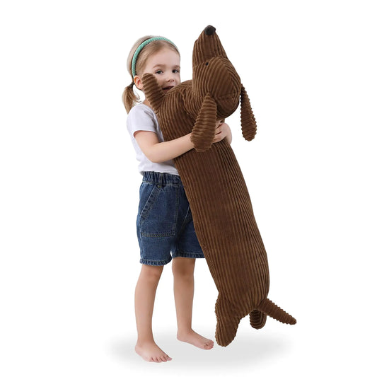 HerPillow 36 Inch Dachshund Dog Stuffed Animal Plush Long Weiner Dog Body Pillow Cute Funny Large Dachshund Toys Plushies Decor Ideal Gift for Kids