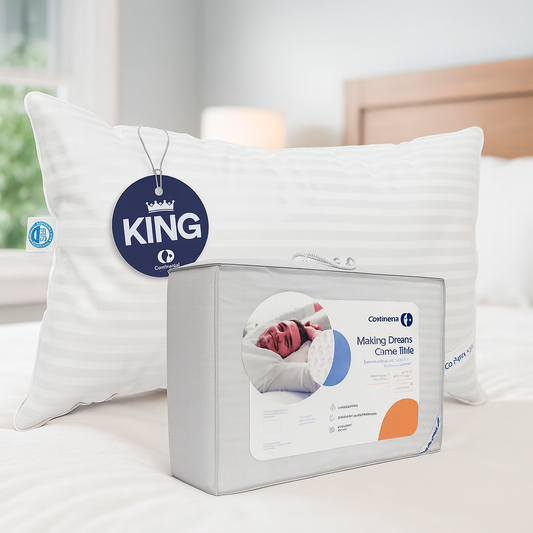 HerPillow Continental Bedding Luxury Down Pillow King Size Pack of 1 - Cool Breathable Bed Pillows for Sleeping Back Side Stomach Sleepers – 700 FP Firm