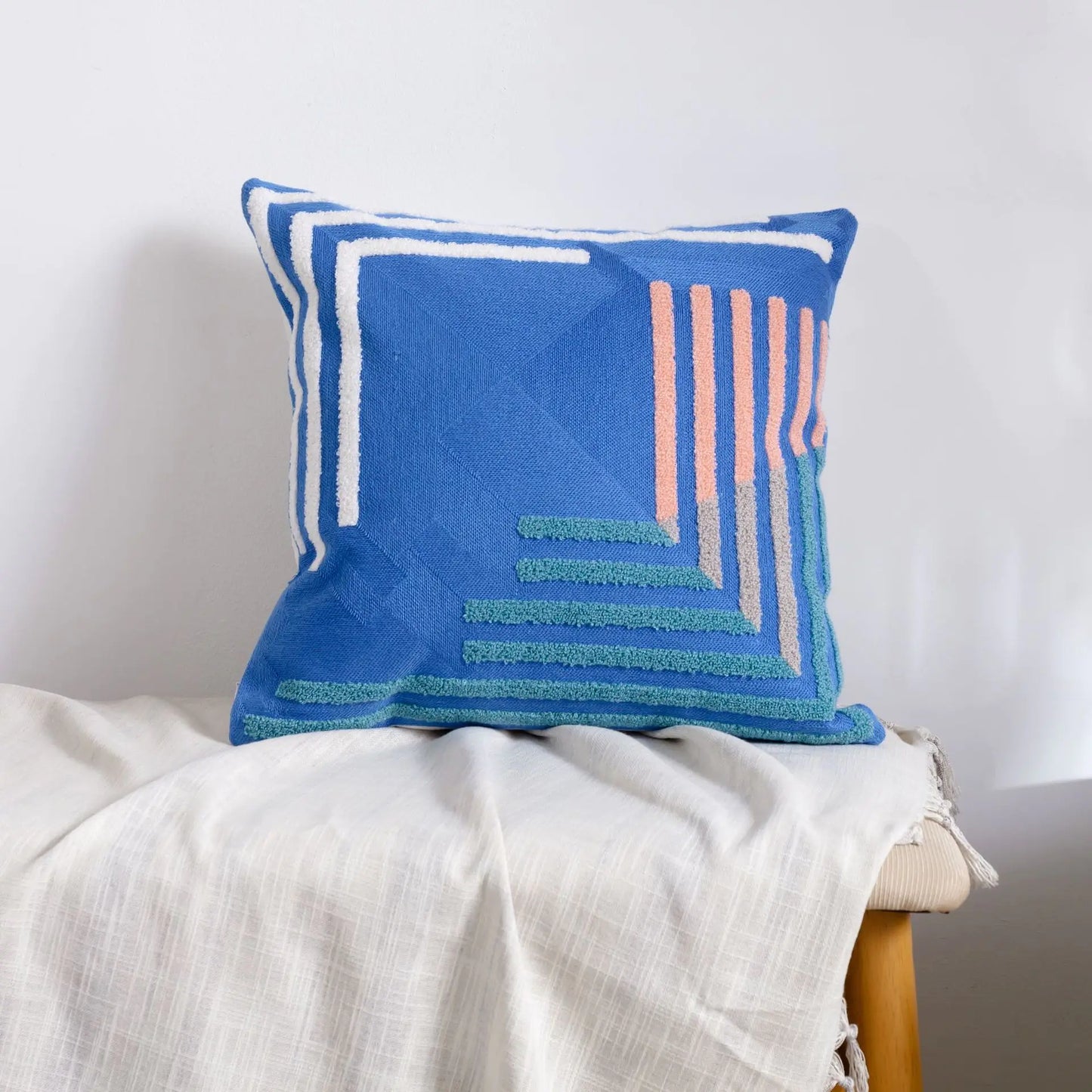 HerPillow Moroccan Embroidered Throw Pillow for Home Decor
