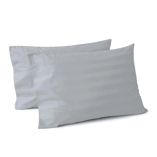 HerPillow 100% Egyptian Cotton Pillow Cases Set of 2 King Size 400 Thread Count Cooling Pillowcases Soft and Breathable Pillow Covers with Envelope Closure 20x40 Inches (King 40" Striped Gray) HerPillow.store