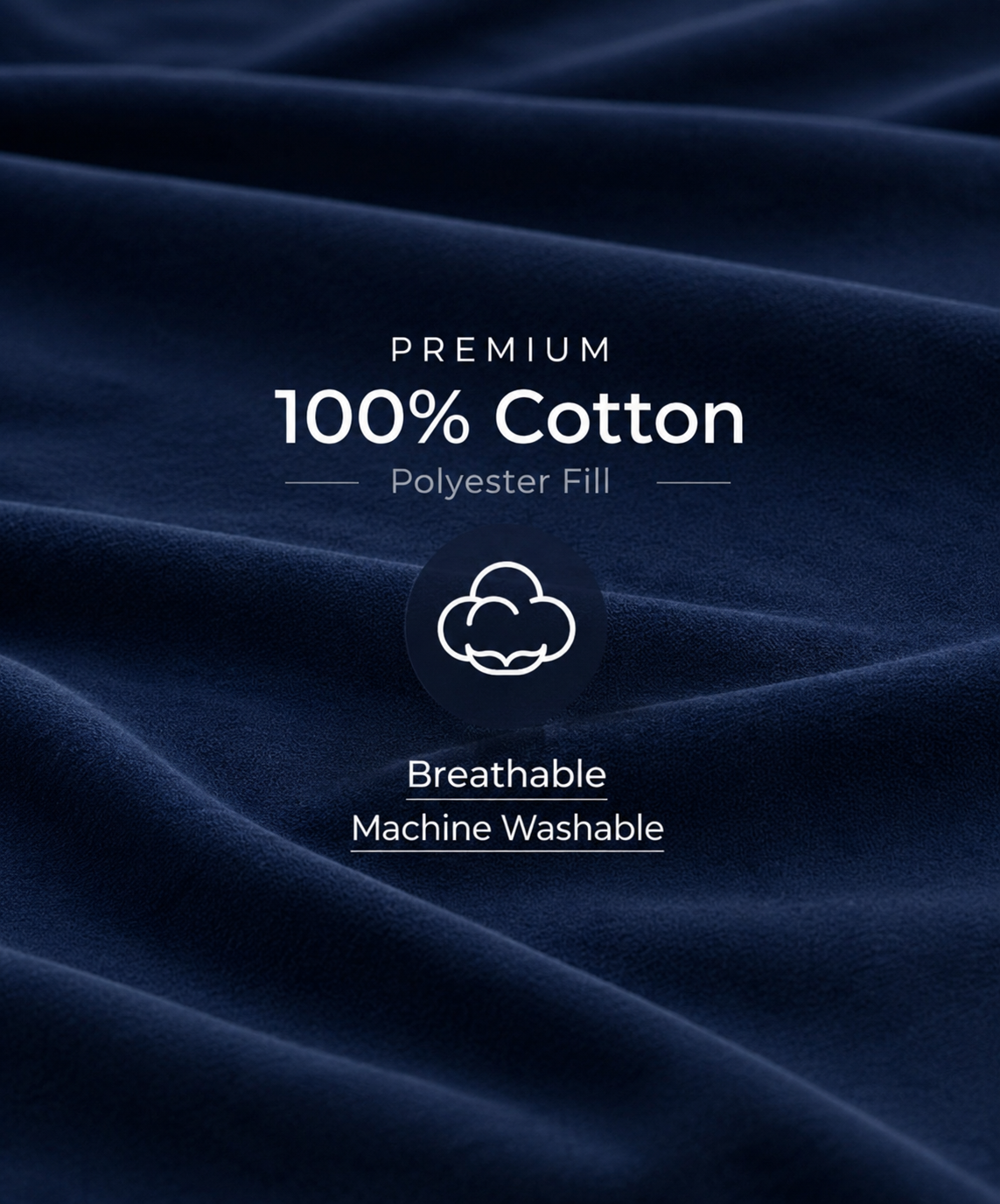 HerPillow premium full-body pillow cover made with 100% cotton fabric and polyester filling, designed to be breathable, soft, durable, and machine washable