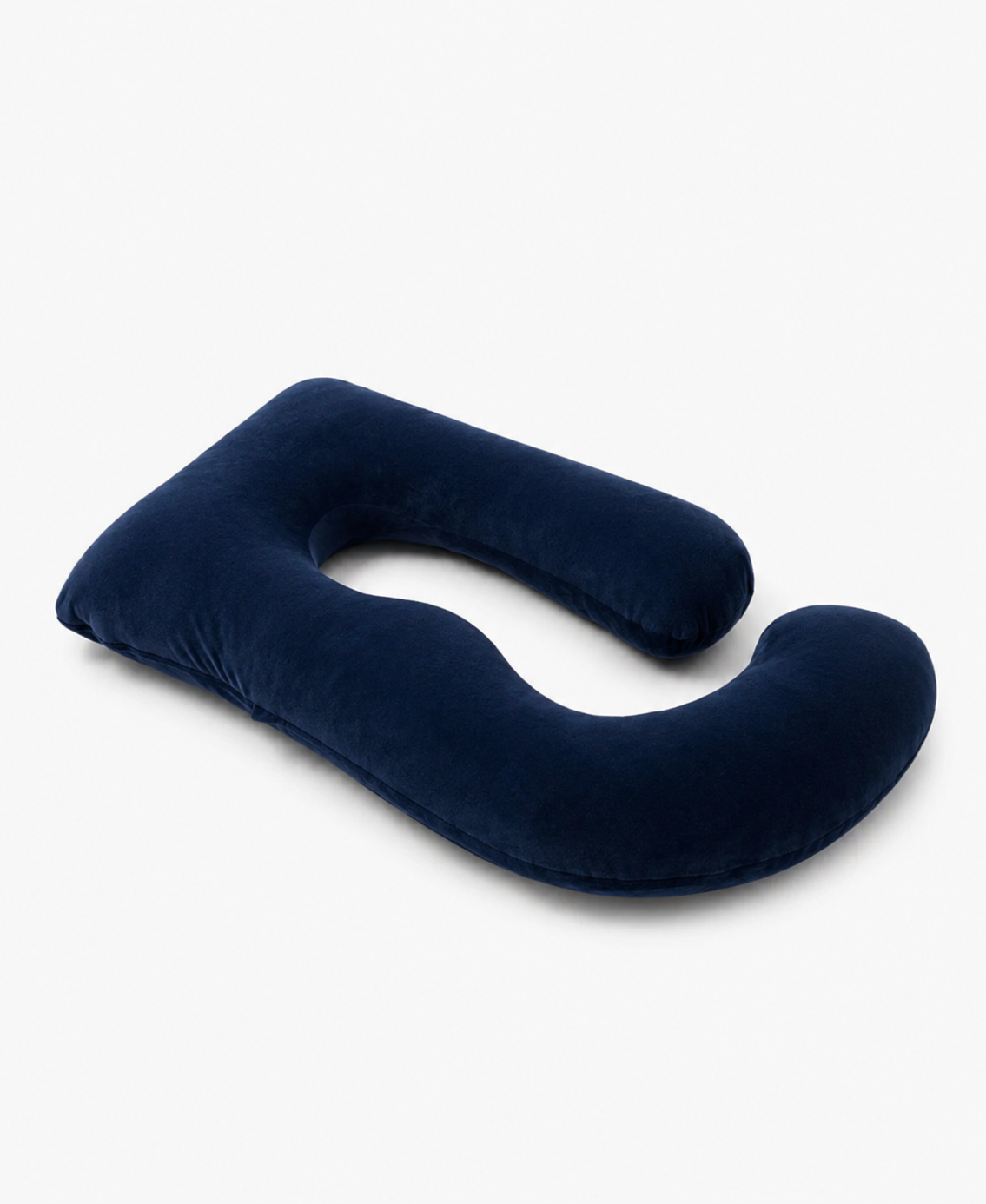 Navy blue U-shaped travel pillow on a white background HerPillow 