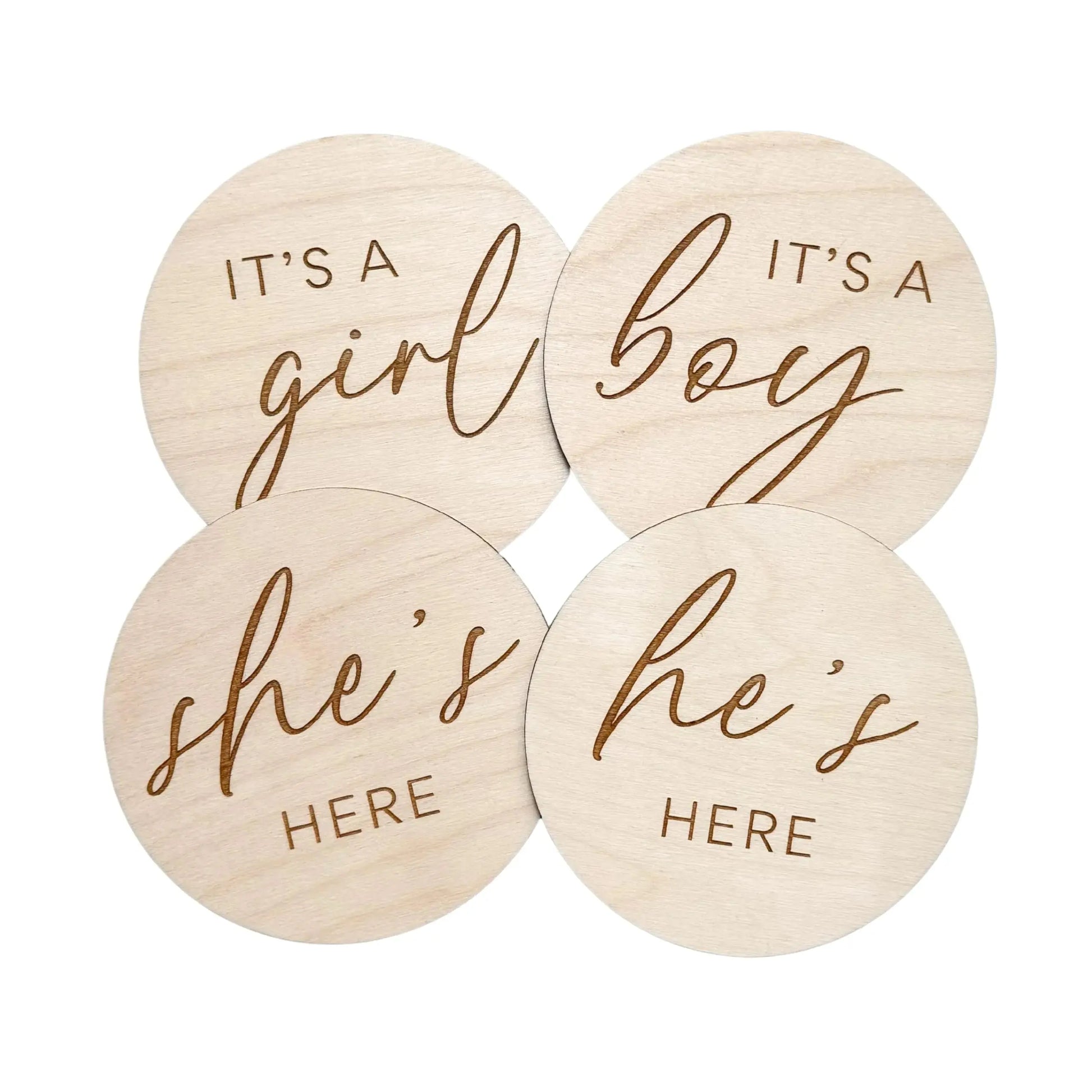 Its a Boy Hes Here & Its a Girl Shes Here Wooden Signs Gender Reveal Wooden Signs Pregnancy Photo Props Girl or Boy Pregnancy Announcement Gender Announcement Signs HerPillow.store