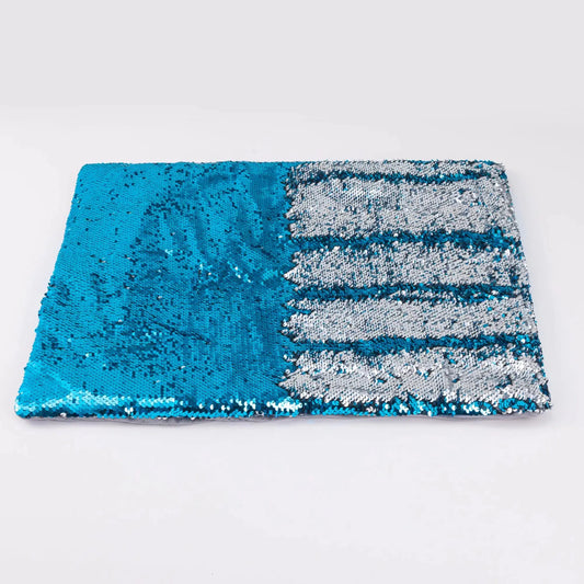 HerPillow Sequin Weighted Lap Pad - 18 * 22 * 1 Inch 7lbs Sequin Weighted Lap Blanket for Everyday Sensory Companion Easy to Maneuver Sequins Good Gift for Kids and Adult (Blue and Silver) HerPillow.store