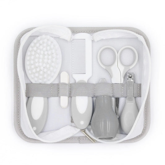 HerPillow Baby Grooming Kit Includes Baby Brush Baby Comb Nail Files Nail Clippers Safety Scissors and Nasal Aspirator with Storage Case Newborn Baby Essentials Set Newborn Baby Gifts