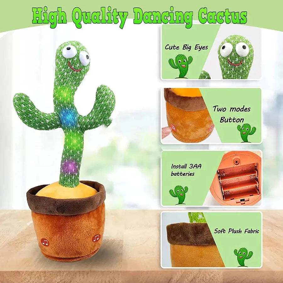 Dancing Cactus Plush Toy Doll Electronic Recording Shake With Song Funny Gift US HerPillow.store