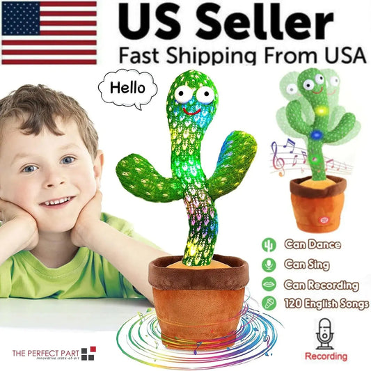 Dancing Cactus Plush Toy Doll Electronic Recording Shake With Song Funny Gift US HerPillow.store