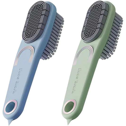 HerPillow Stain Remover Pack Laundry Stain Brush Double-Sided Soft Bristle Cleaning Brush Long Handle Laundry Brush for Stain Removal Scrub Brush Silicone Soft Brush Household Cleaning Tool, 2-pack HerPillow.store