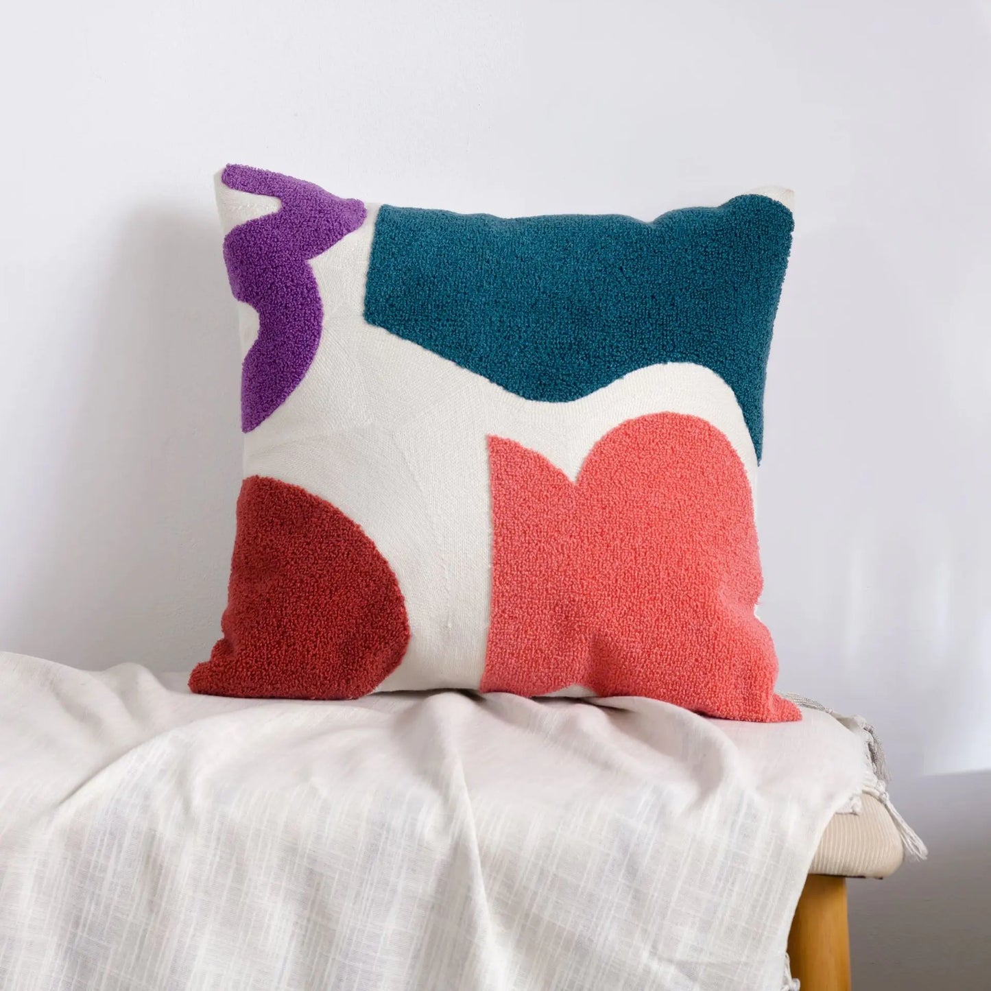 HerPillow Moroccan Embroidered Throw Pillow for Home Decor