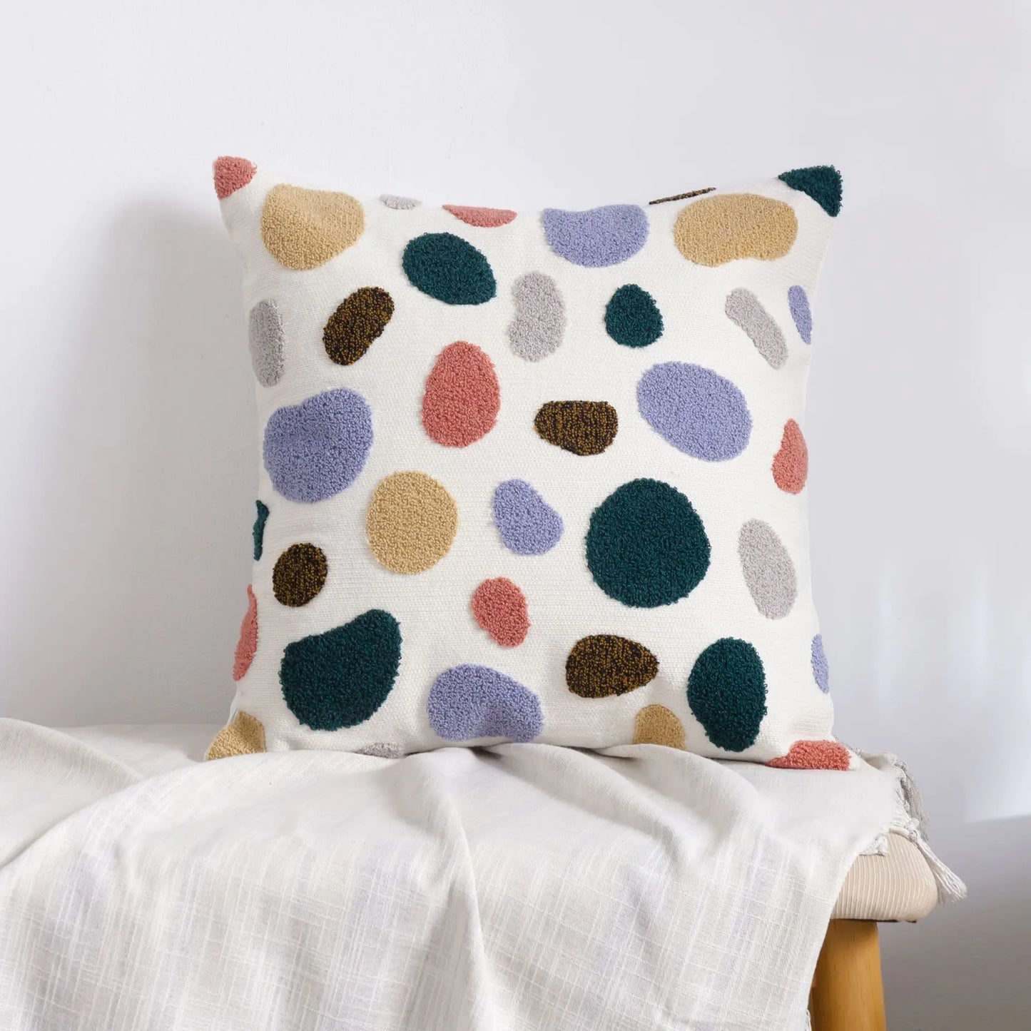 HerPillow Moroccan Embroidered Throw Pillow for Home Decor