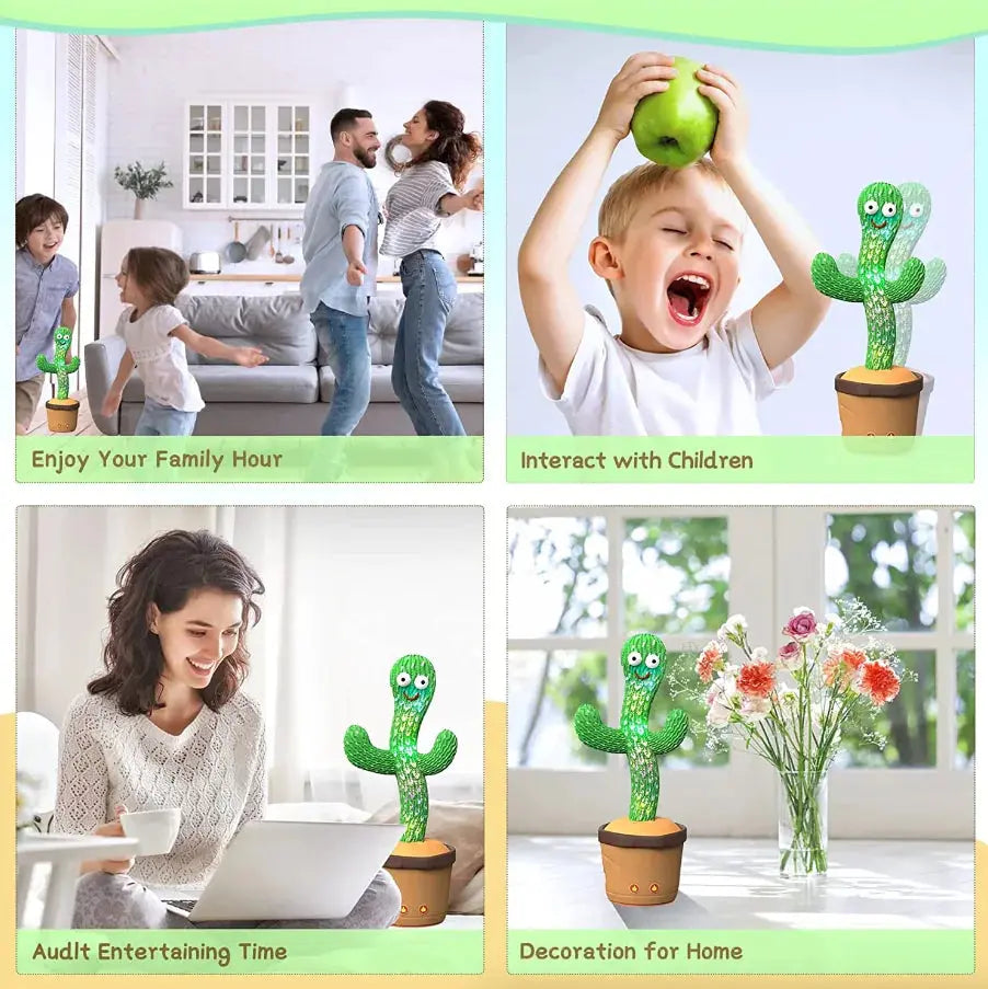 Dancing Cactus Plush Toy Doll Electronic Recording Shake With Song Funny Gift US HerPillow.store