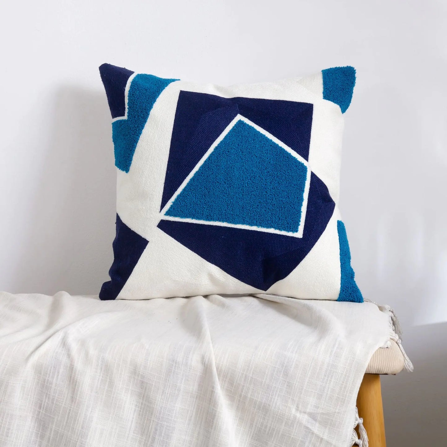 HerPillow Moroccan Embroidered Throw Pillow for Home Decor