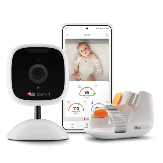 HerPillow Masimo Stork Vitals+ - FDA Cleared Smart Baby Monitoring System (Boot + Sensor + Camera + App) Monitors Pulse Rate Oxygen Saturation & Skin Temp (Discontinued) HerPillow.store