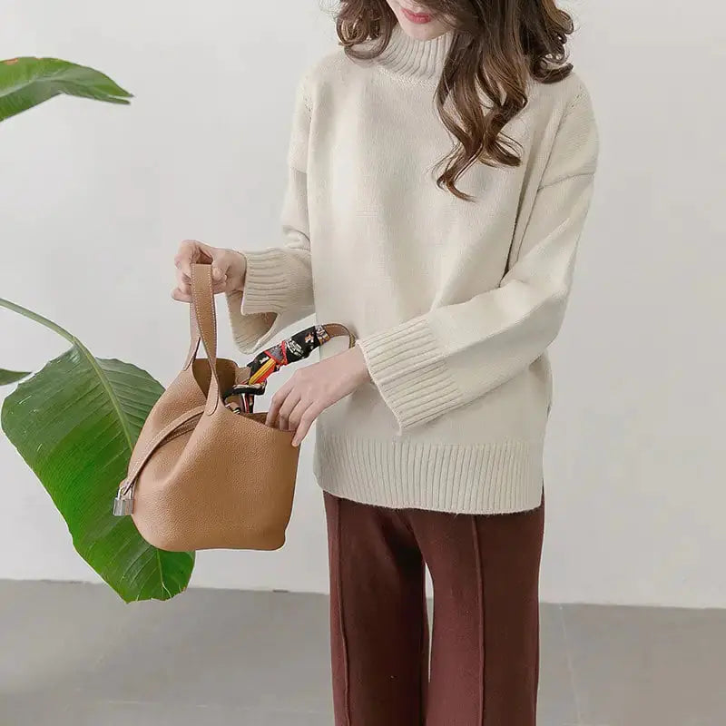 HerPillow Winter Maternity Loose Turtleneck Sweater HerPillow.store