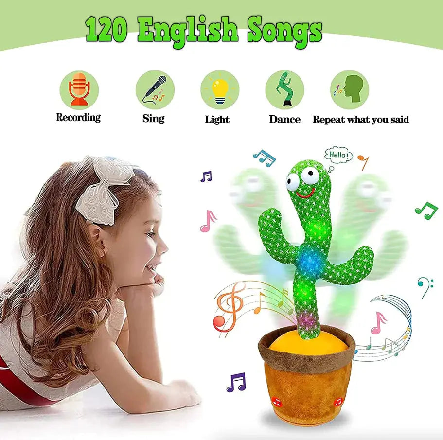 Dancing Cactus Plush Toy Doll Electronic Recording Shake With Song Funny Gift US HerPillow.store
