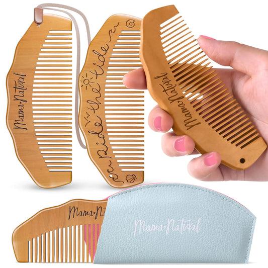 Mama Natural Tide Birth Comb For Labor Pain - (1 Piece) Wooden Comb For Women - Labor Comb For Labor And Delivery Essentials - Wood Comb For Pregnancy Labor Pain Relief & Labor Gifts For Women HerPillow.store