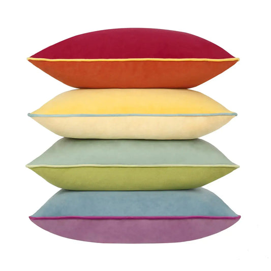 HerPillow Throw Pillow Covers 22x22 Inches Set of 4 Soft Velvet Couch Cushion Covers Modern 8-Colors Rainbow Designs for Sofa Bedroom Home Decor(Rainbow Series with Edge) HerPillow.store