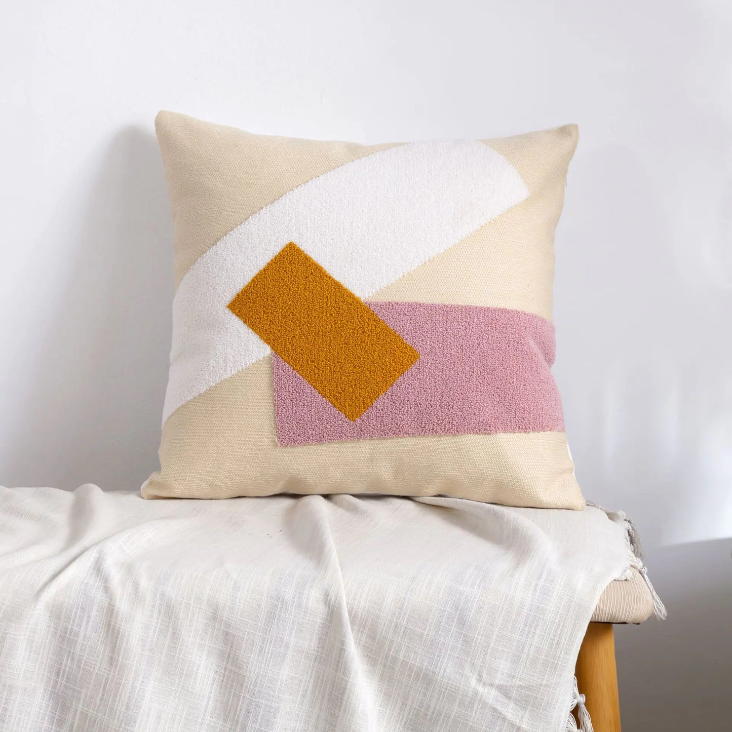 HerPillow Moroccan Embroidered Throw Pillow for Home Decor