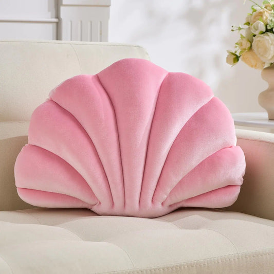 HerPillow Co. Shell Pillow Seashell Decorative Pillow Light Pink
